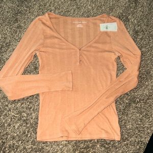 Long sleeve tarnish orange shirt